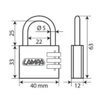 ΛΟΥΚΕΤΟ 40mm PADLOCK ΜΕ 3 ΨΗΦΙΑ - Image 2