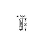 ΛΑΜΠΑ ΨΕΙΡΑ ΑΚΑΛΥΚΗ 12V/1.2W Τ5 W2x4.6d ΔΙΑΦΑΝΗ 10τεμ. - Image 2