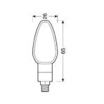 TUAREG ΦΛΑΣ LED ΜΟΤΟ 12V (ΜΑΥΡΟ - 65 Χ 26 mm) - 2 ΤΕΜ. - Image 2