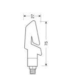 Φλάς KAP Μάυρο με LED 75x27mm - Image 3