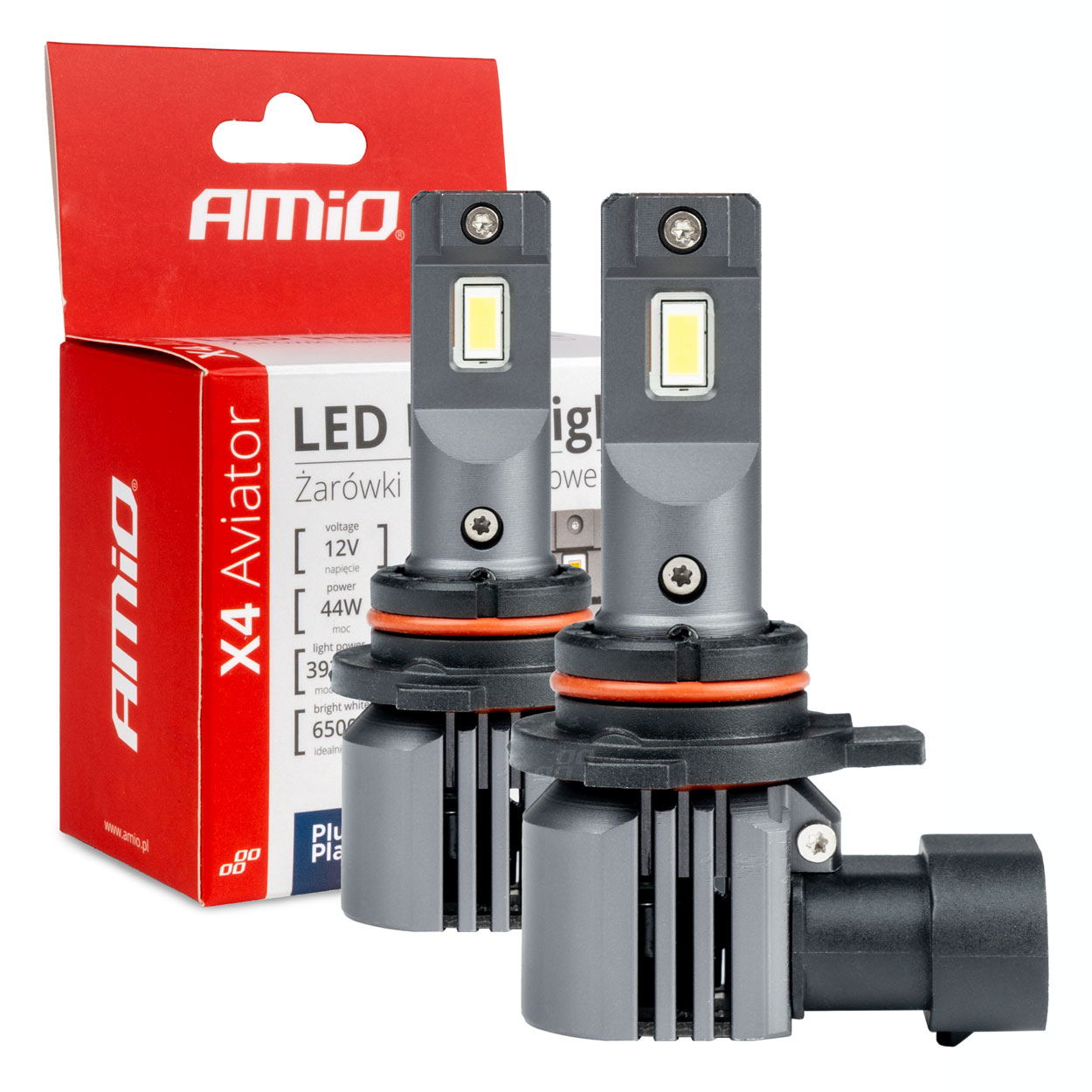 Amio - ΛΑΜΠΕΣ LED HIR2 12V 44W 6.500K 3.936lm X4 SERIES AVIATOR PLUG & PLAY - 2 ΤΕΜ. (03768/AM) Amio - ΛΑΜΠΕΣ LED HIR2 12V 44W 6.500K 3.936lm X4 SERIES AVIATOR PLUG & PLAY - 2 ΤΕΜ. (03768/AM) - Image 1