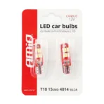 Amio – LED CANBUS T10 W5W 12V W2.1x9.5d 5600K 15xSMD 4014 Σιλικόνης Καρφωτό Λευκό για Φώτα Θέσης & Εσωτερικού Αυτοκινήτου – 2 Τεμ. (01443/AM) - Image 3
