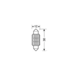 ΛΑΜΠΑΚΙ ΠΛΑΦΟΝΙΕΡΑΣ 12V 12x36mm 150lm ΛΕΥΚΟ MEGA-LED12 (ΔΙΠΛΗΣ ΠΟΛΙΚΟΤΗΤΑΣ- CAN-BUS) BLISTER 1ΤΕΜ. - Image 2