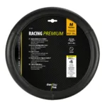 ΚΑΛΥΜΜΑ ΤΙΜΟΝΙΟΥ RACING PREMIUM BLACK (Μ) 37/39cm ΣΥΝΘΕΤΙΚΟ ΔΕΡΜΑ SKEENTEX ΜΑΥΡΟ/CARBON LOOK LAMPA  - 1 ΤΕΜ. - Image 4