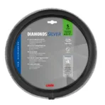 ΚΑΛΥΜΜΑ ΤΙΜΟΝΙΟΥ DIAMONDS SILVER (S) 35/37cm ΣΥΝΘΕΤΙΚΟ ΔΕΡΜΑ SKEENTEX ΜΑΥΡΟ/ΑΣΗΜΙ LAMPA  - 1 ΤΕΜ. - Image 4