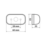 ΦΩΣ ΟΓΚΟΥ 10-30V ΜΕ 4 LED ΠΟΡΤΟΚΑΛΙ 60x32x25mm  1ΤΕΜ. - Image 2