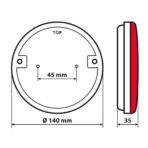 ΦΩΣ ΠΙΣΩ ΔΕΞΙ 12/24V DYNAMIC-O 140 mm ΜΕ 29 LED 3 ΧΡΗΣΕΙΣ ΘΕΣΕΩΣ/ΦΛΑΣ/STOP (ΚΟΚΚΙΝΟ/ΠΟΡΤΟΚΑΛΙ) - 1 ΤΕΜ. - Image 2
