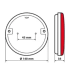 ΦΩΣ ΠΙΣΩ ΔΕΞΙ 12/24V DYNAMIC-O 140 mm ΜΕ 29 LED 3 ΧΡΗΣΕΙΣ ΟΜΙΧΛΗΣ/ΘΕΣΕΩΣ/ΦΛΑΣ (ΚΟΚΚΙΝΟ/ΠΟΡΤΟΚΑΛΙ) - 1 ΤΕΜ. - Image 2