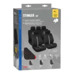 Lampa - Καλύμματα Καθισμάτων Stinger Μαύρο / Κόκκινο από Πολυεστέρα με Αφρώδη Επένδυση, Universal, Συμβατά με Πλευρικούς Αερόσακους - Σετ (L5468.7) - Image 3