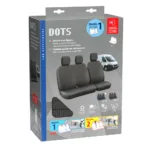 Καλύμματα Καθισμάτων Dots-1, χωρίς επανατυλικτήρα ζώνης - Μαύρο / Γκρι - Image 2
