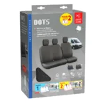 Καλύμματα Καθισμάτων Dots-2, με επανατυλικτήρα ζώνης - Μαύρο / Μπλε - Image 2