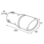 ΑΚΡΟ ΕΞΑΤΜΙΣΗΣ TS-25 Φ 37-58 mm - ΣΤΡΟΓΓΥΛΟ ΜΑΥΡΟ/ΙΝΟΧ - Image 2