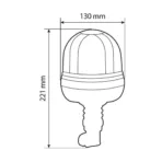ΦΑΡΟΣ ΠΕΡΙΣΤΡΕΦΟΜΕΝΟΣ 16LED RL-10 9-32V 3 ΛΕΙΤΟΥΡΓΙΩΝ ΒΙΔΩΤΟΣ ΕΛΑΣΤΙΚΟΣ ΠΟΡΤΟΚΑΛΙ 130x221mm - Image 4