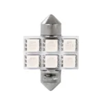 ΛΑΜΠΑΚΙΑ ΠΛΑΦΟΝΙΕΡΑΣ C5W/C10W 12V 1,44W SV8,5 31mm LED 6xSMD5050 ΜΠΛΕ BLISTER M-TECH - 2 τεμ. - Image 2