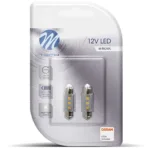 ΛΑΜΠΑΚΙΑ ΠΛΑΦΟΝΙΕΡΑΣ C5W/C10W 12V SV8.5 36mm 0,38W 3xSMD2835 LED OSRAM ΛΕΥΚΟ  BLISTER 2ΤΕΜ. M-TECH - Image 2