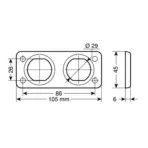ΒΑΣΗ ΔΙΠΛΗ ΓΙΑ ΠΡΙΖΕΣ ΕΧΤ 105x45mm - Image 3