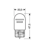 ΛΑΜΠΑ ΑΚΑΛΥΚΗ ΓΙΓΑΣ 12V W21/5W - Image 2